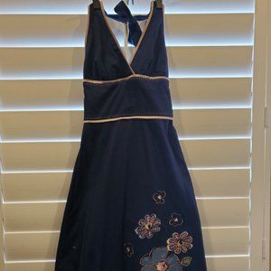 Navy Blue Halter Dress